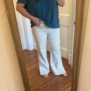 NYDJ Cream Striped Denim